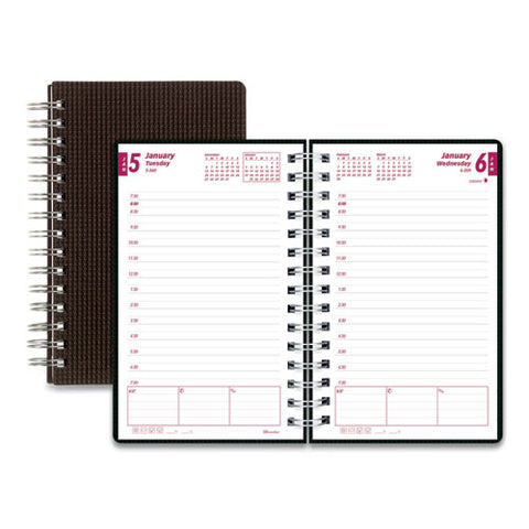 Duraflex Daily Planner, 8 X 5, Black Cover, 12-month (jan To Dec): 2025