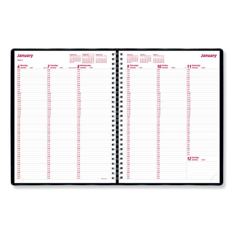 Essential Collection Weekly Appointment Book In Columnar Format, 11 X 8.5, Black Cover, 12-month (jan To Dec): 2025