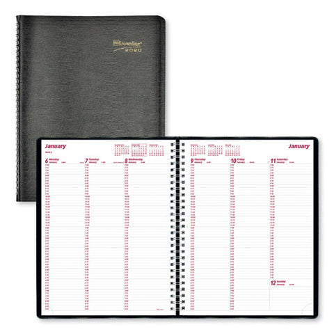 Essential Collection Weekly Appointment Book In Columnar Format, 11 X 8.5, Black Cover, 12-month (jan To Dec): 2025