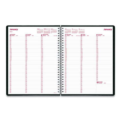 Duraflex Weekly Planner, 11 X 8.5, Black Cover, 12-month (jan To Dec): 2025