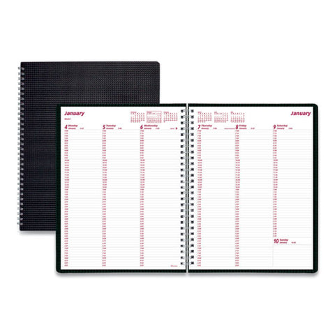 Duraflex Weekly Planner, 11 X 8.5, Black Cover, 12-month (jan To Dec): 2025