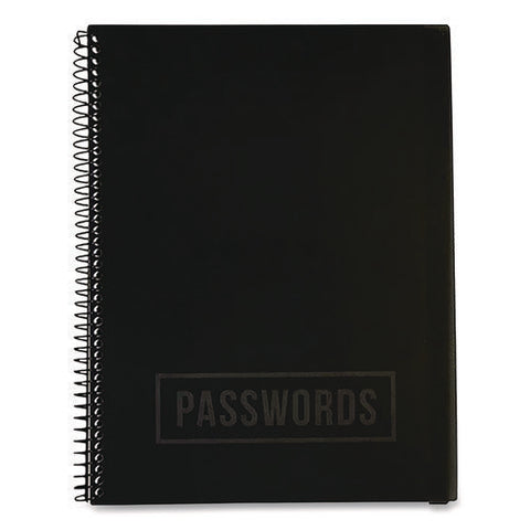 Large Password Log Book, 384 Total Entries, 4 Entries/page, Black Plastic Cover, (48) 10 X 7.5 Sheets