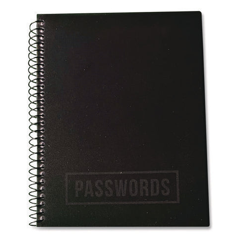 Small/mini Password Log Book, 480 Total Entries, 4 Entries/page, Black Plastic Cover, (60) 7 X 5.5 Sheets