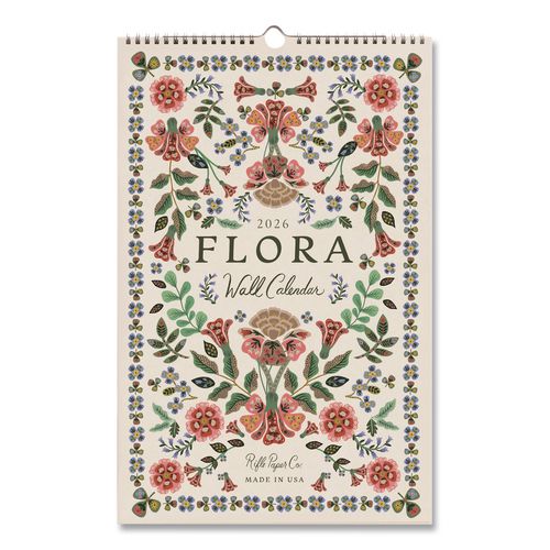 Flora Monthly Wall Calendar, 11 X 17, Multicolor Sheets, 12-month (jan To Dec): 2026
