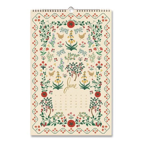Flora Monthly Wall Calendar, 11 X 17, Multicolor Sheets, 12-month (jan To Dec): 2026