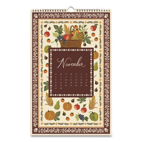 Flora Monthly Wall Calendar, 11 X 17, Multicolor Sheets, 12-month (jan To Dec): 2026