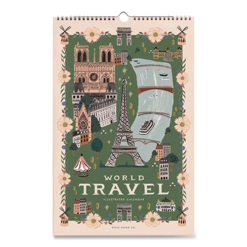 World Travel Monthly Wall Calendar, 11 X 17, Multicolor Sheets, 12-month (jan To Dec): 2026
