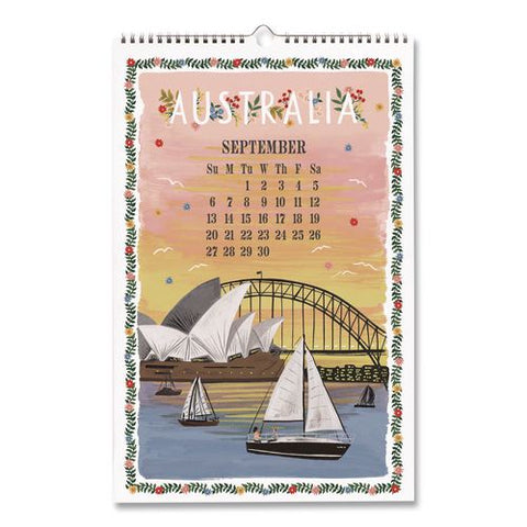 World Travel Monthly Wall Calendar, 11 X 17, Multicolor Sheets, 12-month (jan To Dec): 2026