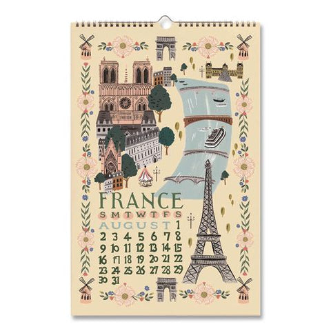 World Travel Monthly Wall Calendar, 11 X 17, Multicolor Sheets, 12-month (jan To Dec): 2026