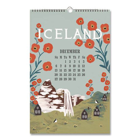 World Travel Monthly Wall Calendar, 11 X 17, Multicolor Sheets, 12-month (jan To Dec): 2026