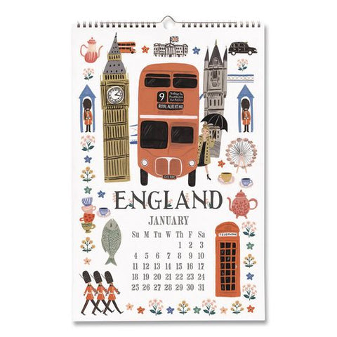 World Travel Monthly Wall Calendar, 11 X 17, Multicolor Sheets, 12-month (jan To Dec): 2026