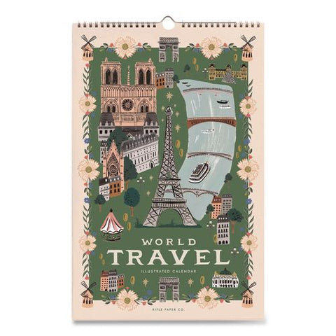 World Travel Monthly Wall Calendar, 11 X 17, Multicolor Sheets, 12-month (jan To Dec): 2026