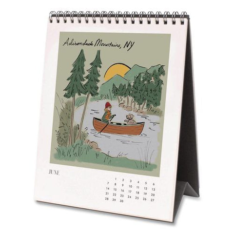 Travel Sketchbook Monthly Desk Calendar, 6 X 7.5, Travel Artwork Sheets, 12-month (jan To Dec): 2026