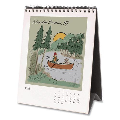 Travel Sketchbook Monthly Desk Calendar, 6 X 7.5, Travel Artwork Sheets, 12-month (jan To Dec): 2026