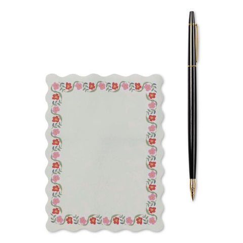 Delphine Floral Self-stick Notes , 3.3" X 4.1", White/multicolor, 50 Sheets/pad