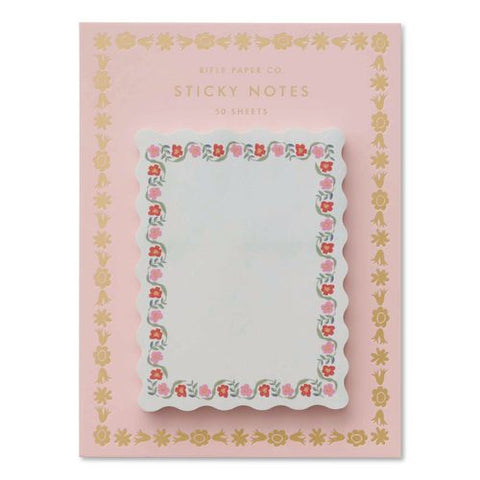 Delphine Floral Self-stick Notes , 3.3" X 4.1", White/multicolor, 50 Sheets/pad