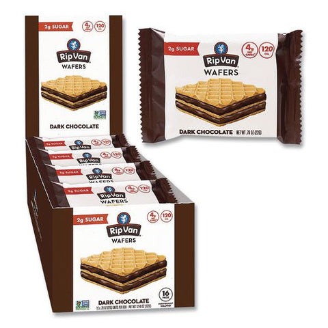 Wafers, Dark Chocolate, 0.78 Oz Packet, 16/box