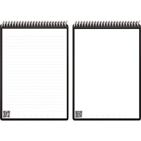 Flip Smart Notepad, Black Cover, Lined/dot Grid Rule, 6 X 8.8, White, 18 Sheets