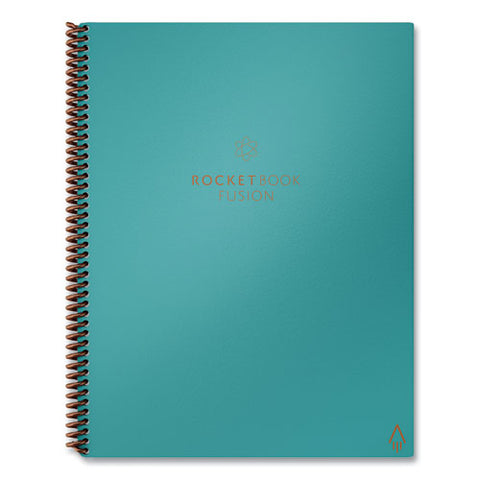 Fusion Smart Notebook, Seven Assorted Page Formats, Teal Cover, (21) 11 X 8.5 Sheets