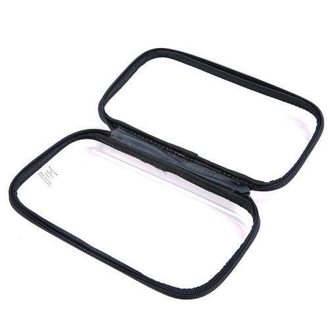Pencil Pouch, 9.25" X 2.17" X 5.12", Clear/black