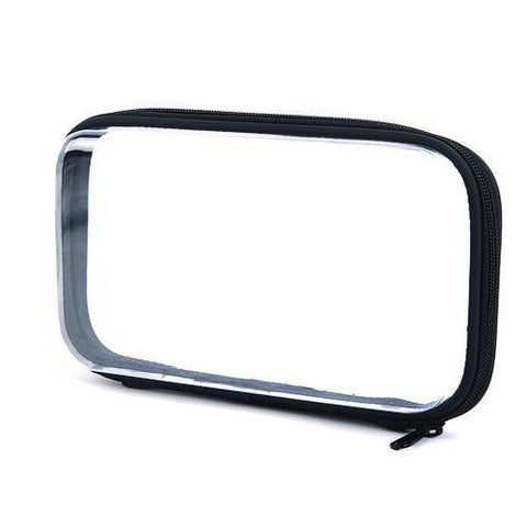 Pencil Pouch, 9.25" X 2.17" X 5.12", Clear/black