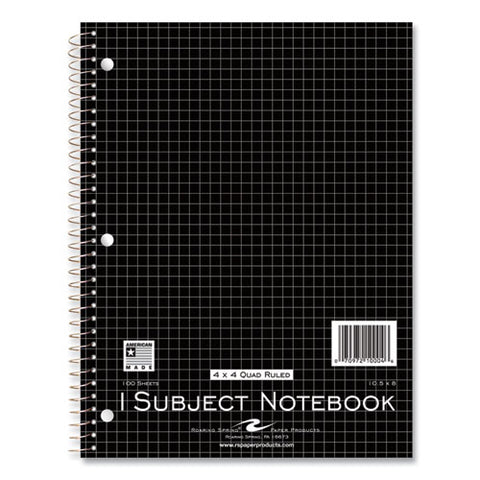 Subject Wirebound Promo Notebook, 1-subject, 4 Sq/in Quad Rule, Assorted Cover, (100) 10.5 X 8 Sheets, 24/carton