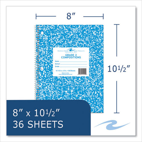 Wirebound Notebook, Grade 2 Manuscript Format, Blue Marble Cover, (36) 10.5 X 8 Sheets, 48/carton