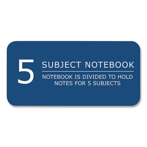 Wirebound Notebook With Tabs, 5-subject, College Rule, Randomly Assorted Covers, (200) 11 X 8.5 Sheets, 12/carton