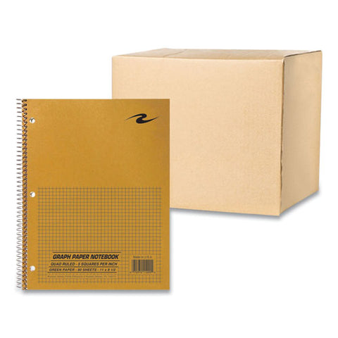 Lab And Science Wirebound Notebook, Quadrille Rule (5 Sq/in), Brown Cover, (80) 8.5 X 11 Sheets, 24/carton