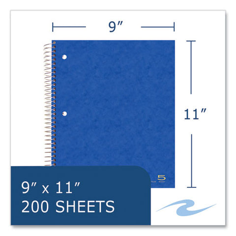 Subject Wirebound Notebook, 5-subject, Medium/college Rule, Assorted Cover, (200) 11 X 9 Sheets, 12/carton