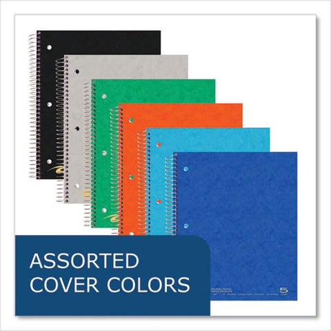 Subject Wirebound Notebook, 5-subject, Medium/college Rule, Assorted Cover, (200) 11 X 9 Sheets, 12/carton