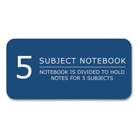 Subject Wirebound Notebook, 5-subject, Medium/college Rule, Assorted Cover, (200) 11 X 9 Sheets, 12/carton