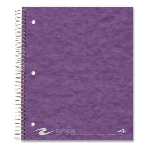 Subject Wirebound Notebook, 4-subject, Medium/college Rule, Randomly Assorted Cover, (200) 11 X 9 Sheets, 12/carton