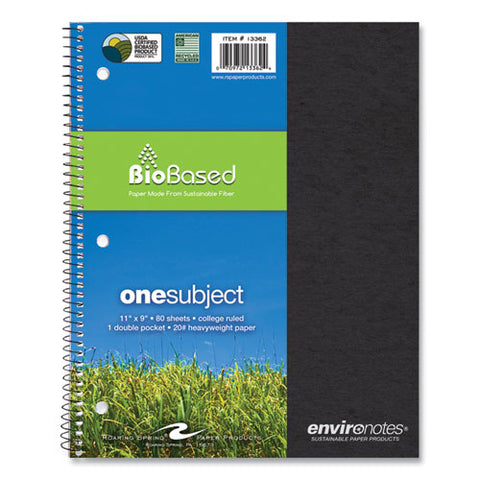 Earthtones Biobased 1 Subject Notebook, Medium/college Rule, Randomly Assorted Covers, (80) 11 X 9 Sheets, 24/carton