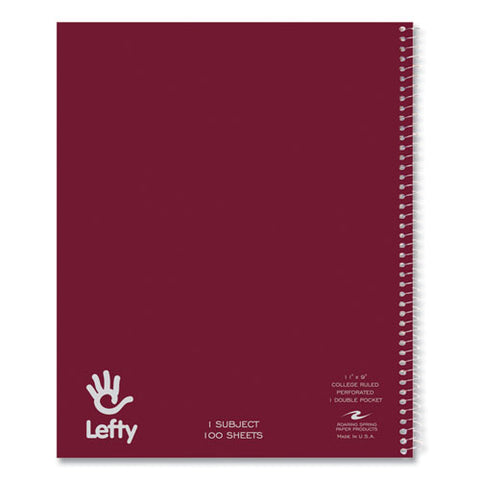 Lefty Notebook, 1 Subject, College Rule, Randomly Assorted Cover Color, (100) 11 X 9 Sheets. 24/carton