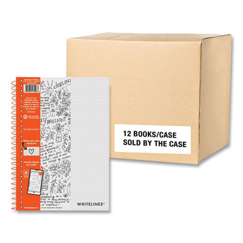 Whitelines Notebook, Dot Rule (5 Mm), Gray/orange Cover, (70) 8.25 X 5.75 Sheets, 12/carton