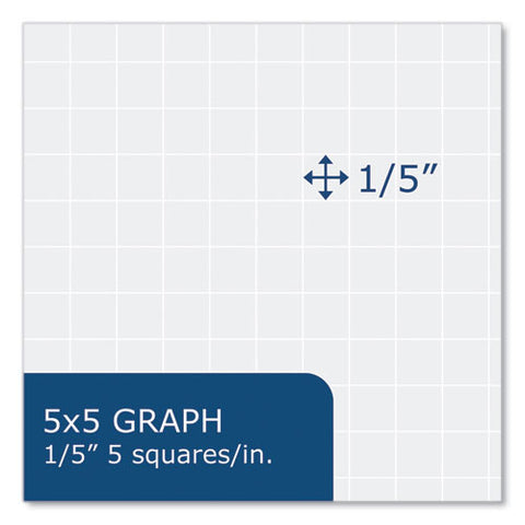 Whitelines Engineering Pad, 5 Sq/in Quadrille Rule, 80 Gray 8.5 X 11 Sheets, 24/carton