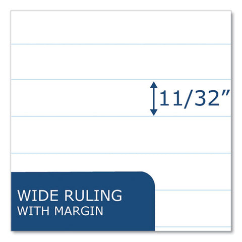 Loose Leaf Paper, 8 X 10.5, 3-hole Punched, Wide Rule, White, 150 Sheets/pack, 24 Packs/carton