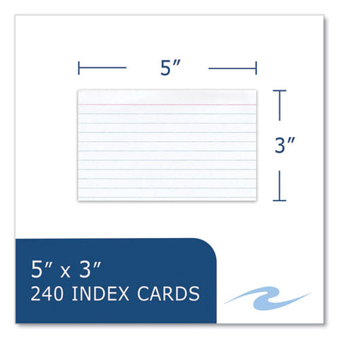 Trayed Index Cards, Narrow Rule, 3 X 5, 240 Cards/tray, 36/carton