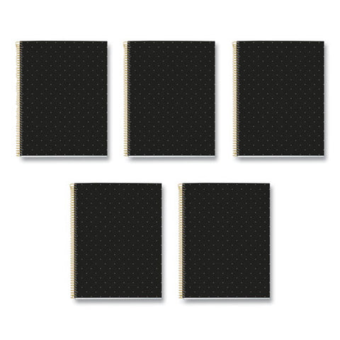 Mr M Fashion Notebook, 4-subject, Medium/college Rule, Black Dots Cover, (120) 11 X 8.5 Sheets, 5/carton