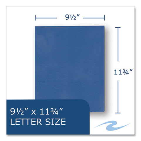 Pocket Folder, 0.5" Capacity, 11 X 8.5, Dark Blue, 25/box, 10 Boxes/carton