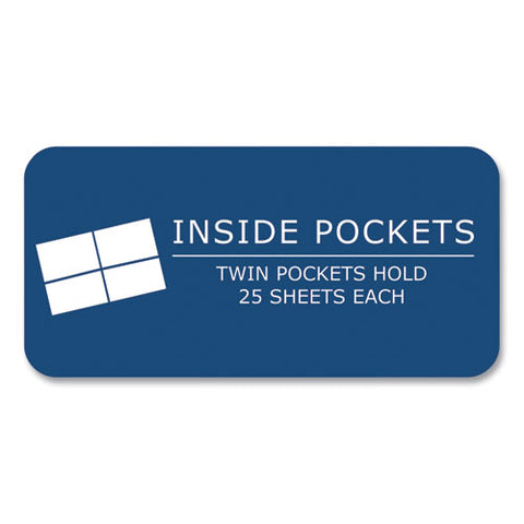 Pocket Folder, 0.5" Capacity, 11 X 8.5, Dark Blue, 25/box, 10 Boxes/carton