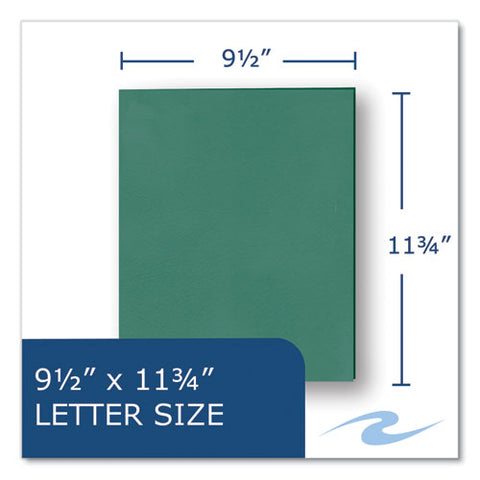 Pocket Folder, 0.5" Capacity, 11 X 8.5, Green, 25/box, 10 Boxes/carton