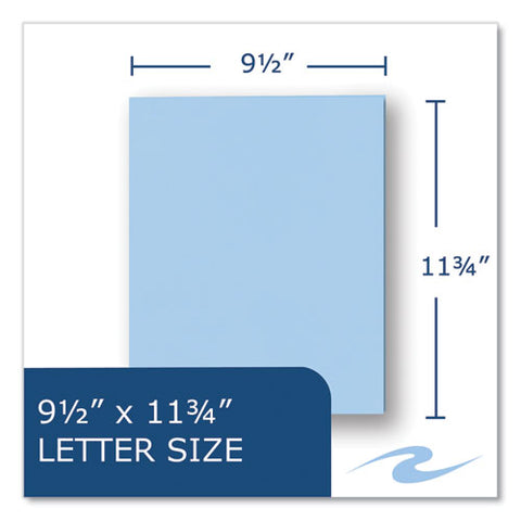 Pocket Folder, 0.5" Capacity, 11 X 8.5, Light Blue, 25/box, 10 Boxes/carton