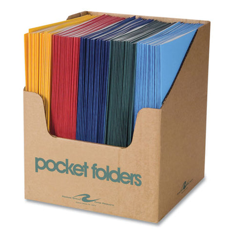 Pocket Folder, 0.5" Capacity, 11 X 8.5, Assorted Colors, 100/carton