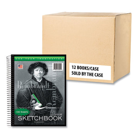 Sketch Book, 60-lb Drawing Paper Stock, Rembrandt Photography Cover, (100) 11 X 8.5 Sheets, 12/carton