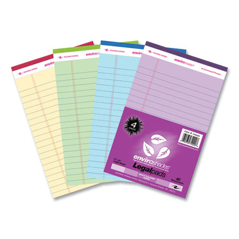 Enviroshades Legal Notepads, 40 Assorted 5 X 8 Sheets, 72 Notepads/carton