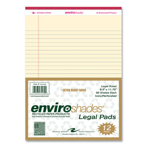 Enviroshades Legal Notepads, 50 Ivory 8.5 X 11.75 Sheets, 36 Notepads/carton