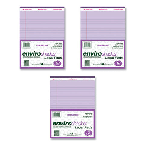 Enviroshades Legal Notepads, 50 Orchid 8.5 X 11.75 Sheets, 36 Notepads/carton