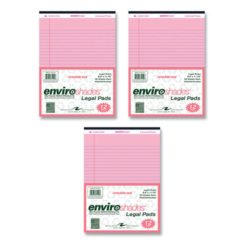 Enviroshades Legal Notepads, 50 Pink 8.5 X 11.75 Sheets, 36 Notepads/carton